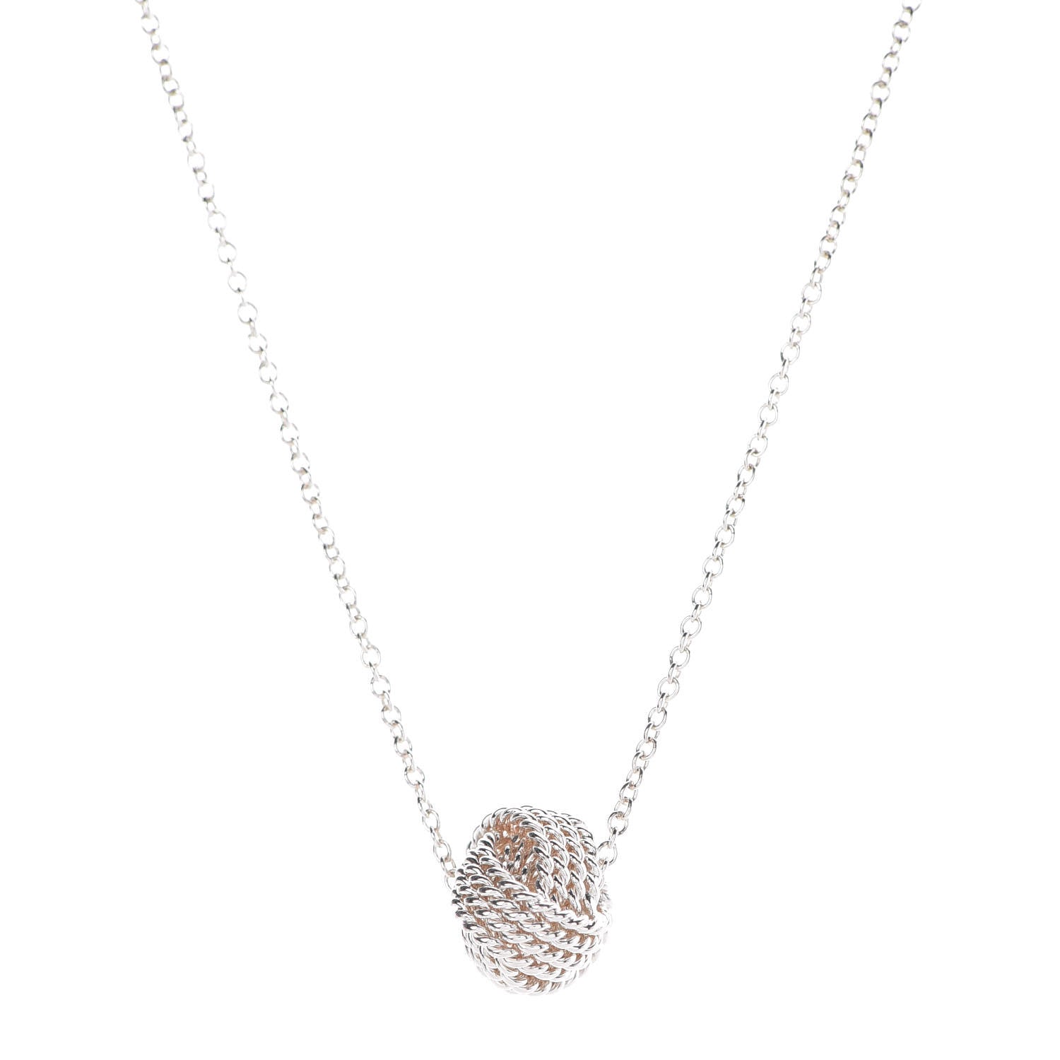Tiffany Sterling Silver Twist Knot Pendant Necklace 1 of 6