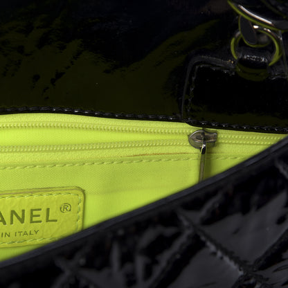 Chanel Patent Quilted Day Glo Flap Bag Black 10 of 13