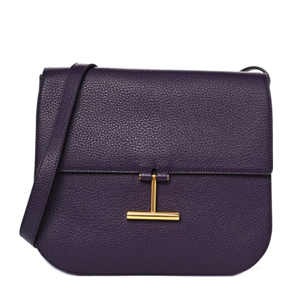 Tom Ford Grained Calfskin Large T Clasp Tara Crossbody Bag Purple 1 of 8
