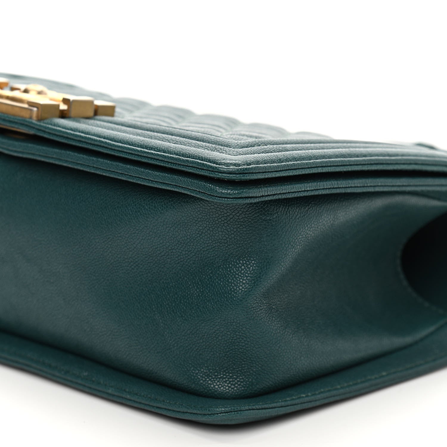 Chanel Caviar Quilted Medium Boy Flap Dark Green 9 of 9