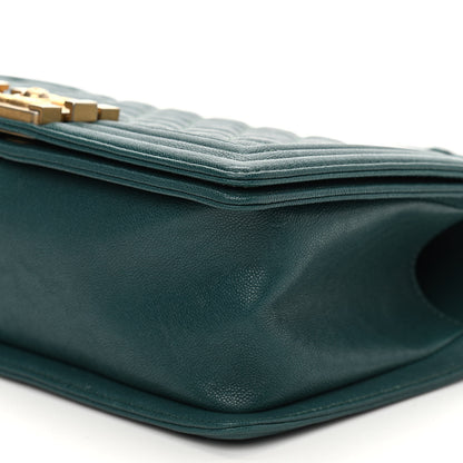 Chanel Caviar Quilted Medium Boy Flap Dark Green 9 of 9