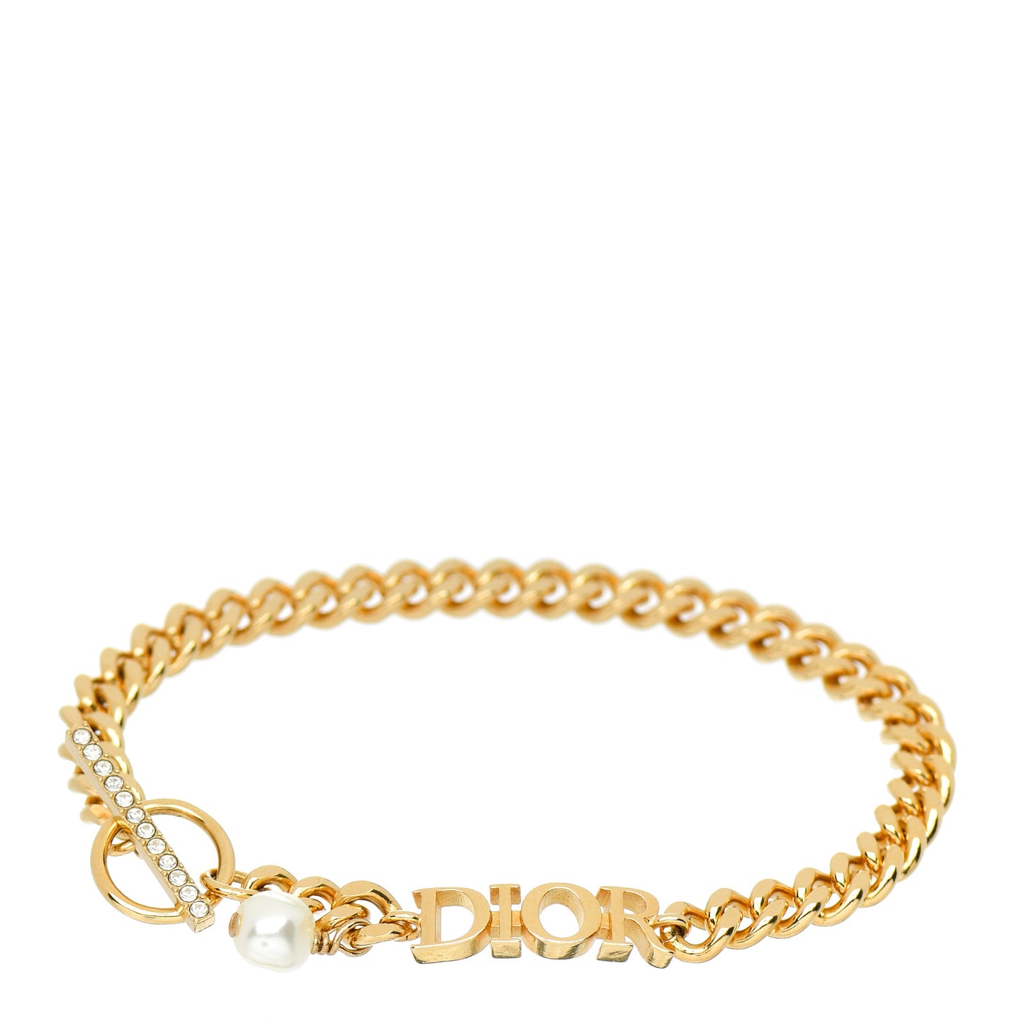 Metal Logo Chain Bracelet Gold