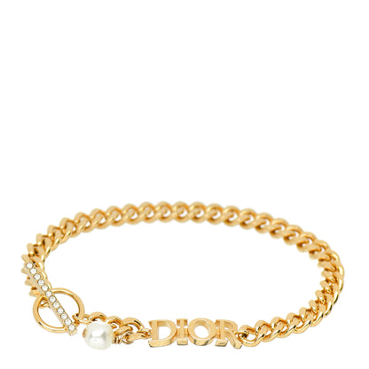 Christian Dior Metal Logo Chain Bracelet Gold 1 of 3