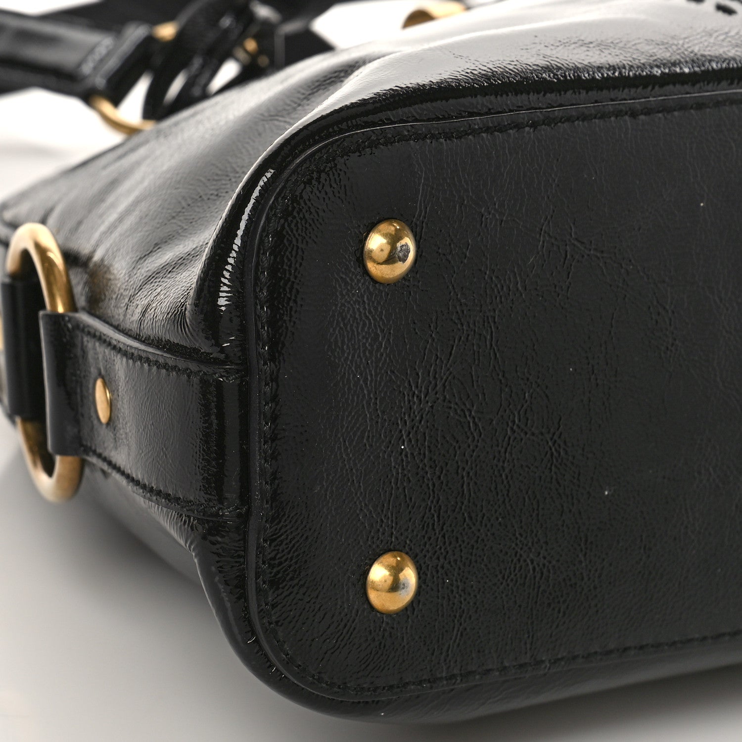 Saint Laurent Textured Patent Calfskin Medium Muse Black 7 of 8