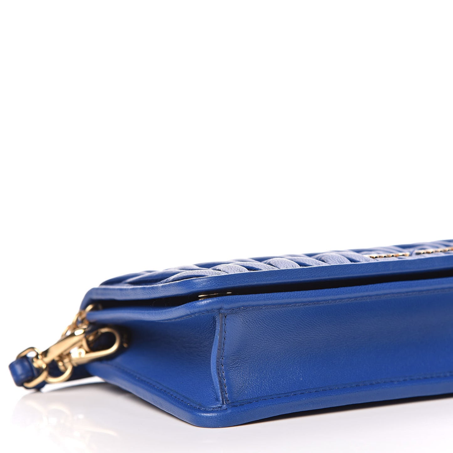 Nappa Matelasse Chain Crossbody Bag Azzurro