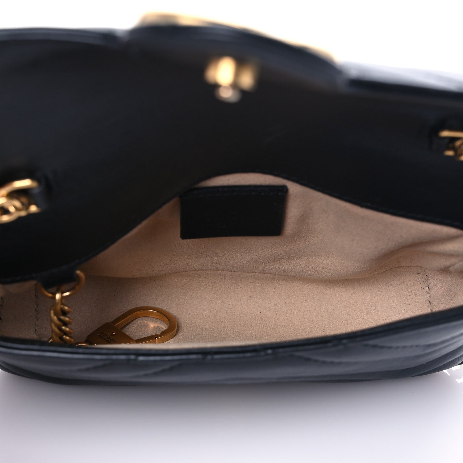 Gucci Calfskin Matelasse Super Mini GG Marmont Shoulder Bag Black 5 of 7