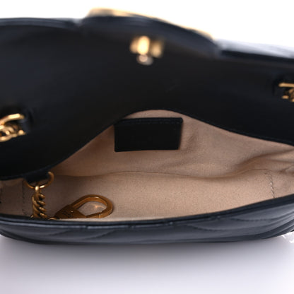 Gucci Calfskin Matelasse Super Mini GG Marmont Shoulder Bag Black 5 of 7