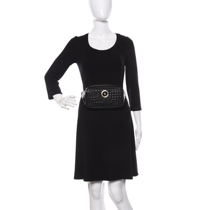 Versace Nappa Barocco Quilted Vanitas Medea Belt Bag Black 2 of 9