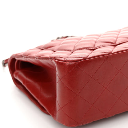 Chanel Lambskin Quilted Jumbo Double Flap Red 19 of 20