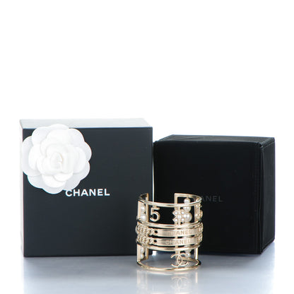 Chanel Metal Pearl CC Cuff Gold 5 of 5
