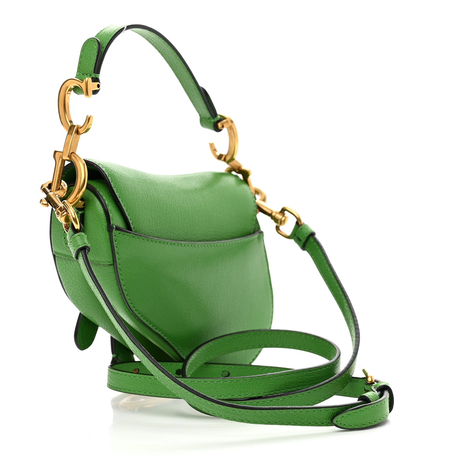 Christian Dior Goatskin Micro Saddle Bag Green 3 of 9