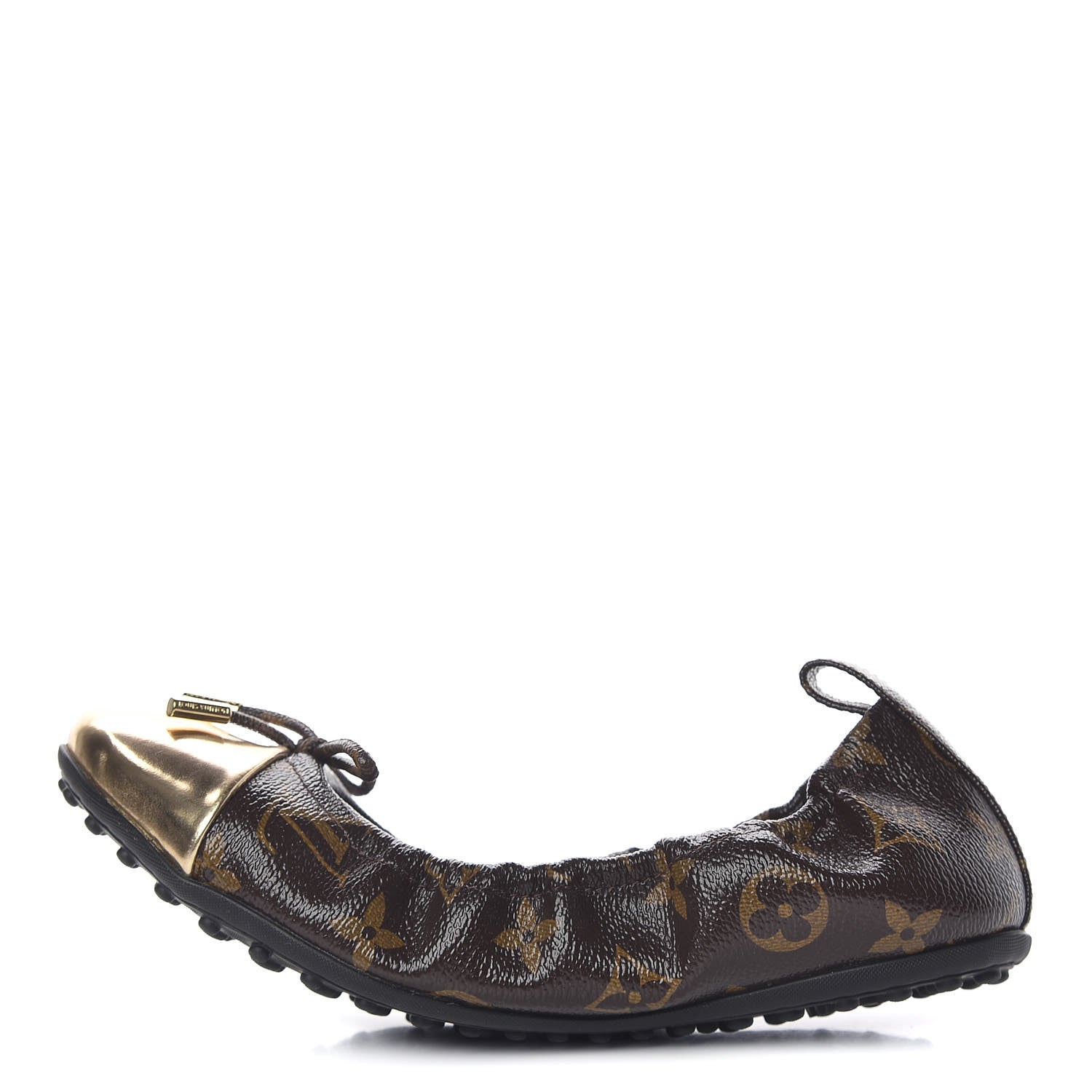 Louis Vuitton Patent Monogram Flirty Ballerina Flats 38 Gold 1 of 9