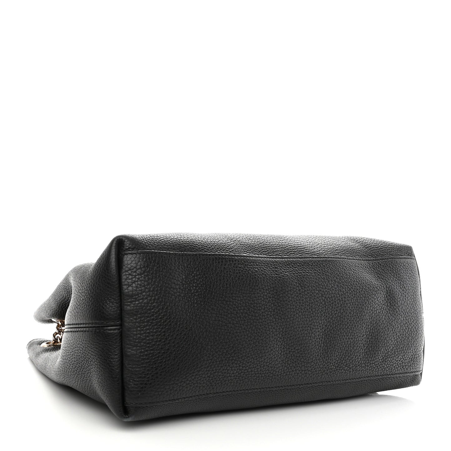 Pebbled Calfskin Medium Soho Chain Shoulder Bag Black