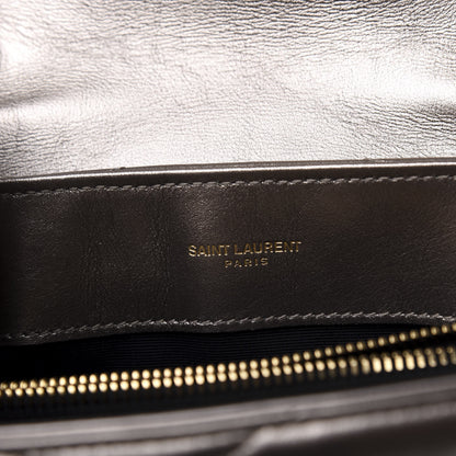 Saint Laurent Metallic Calfskin Y Quilted Monogram Small Loulou Chain Satchel Brown Metallic 8 of 11