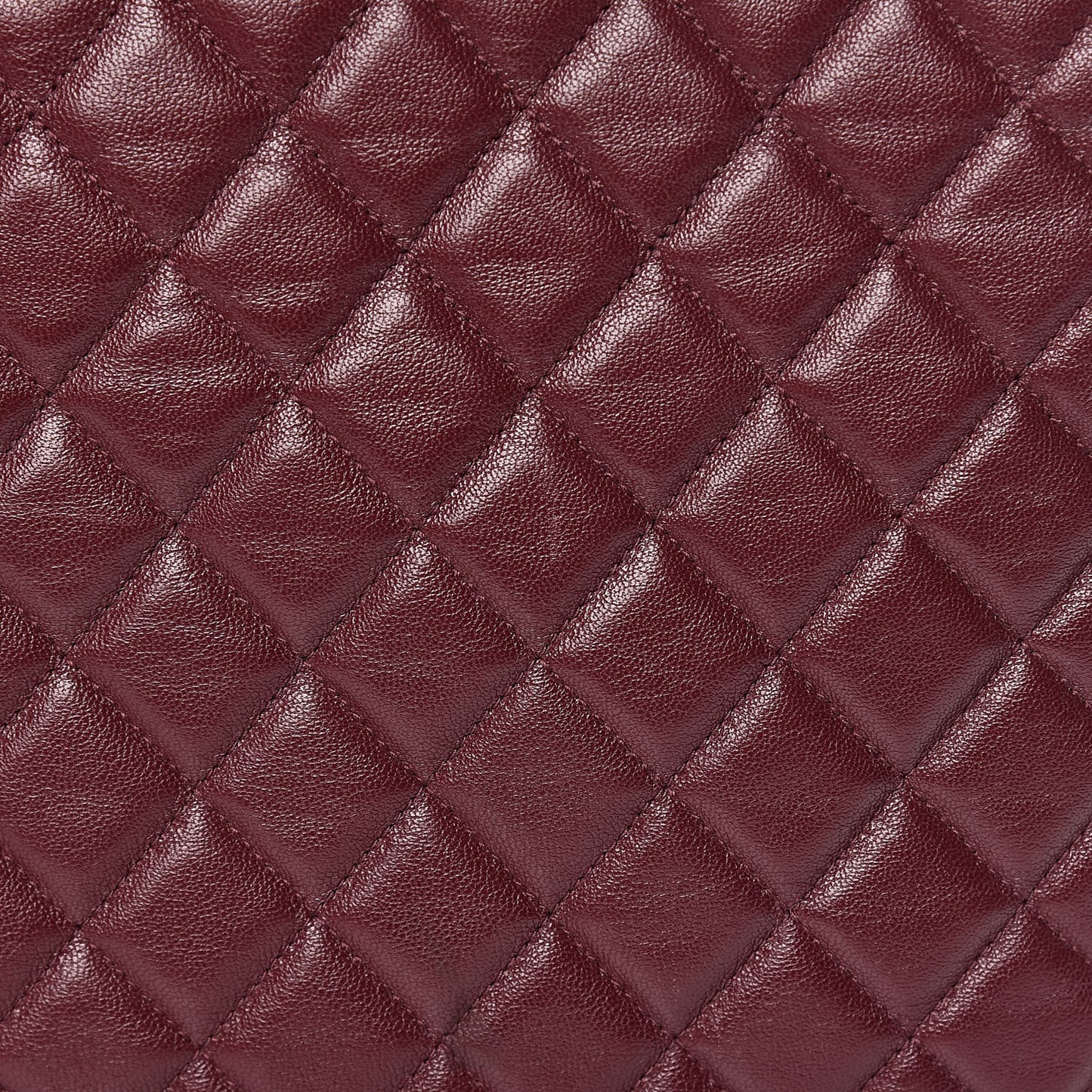 Sheepskin Quilted Large Vintage Mademoiselle Cosmetic Case Burgundy