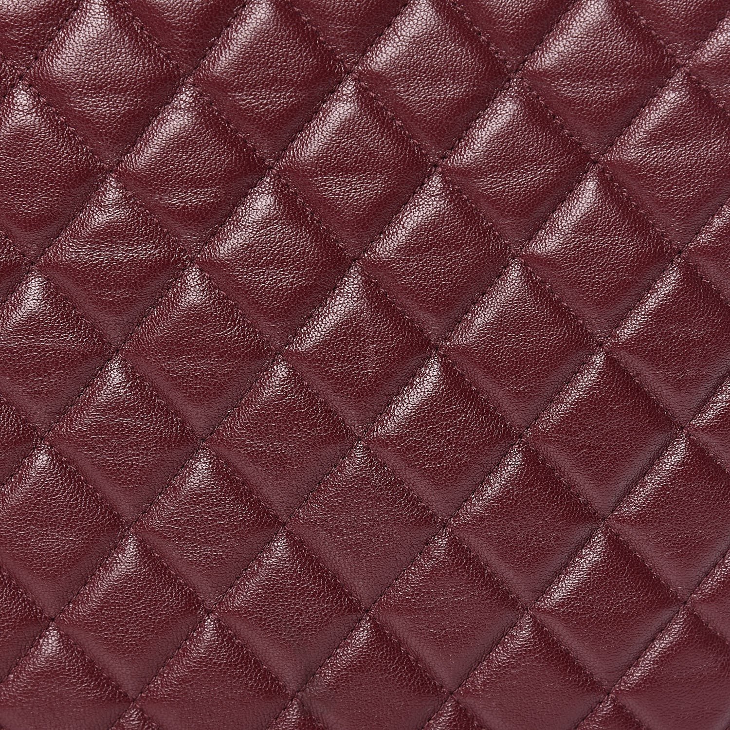 Chanel Sheepskin Quilted Large Vintage Mademoiselle Cosmetic Case Burgundy 14 of 14