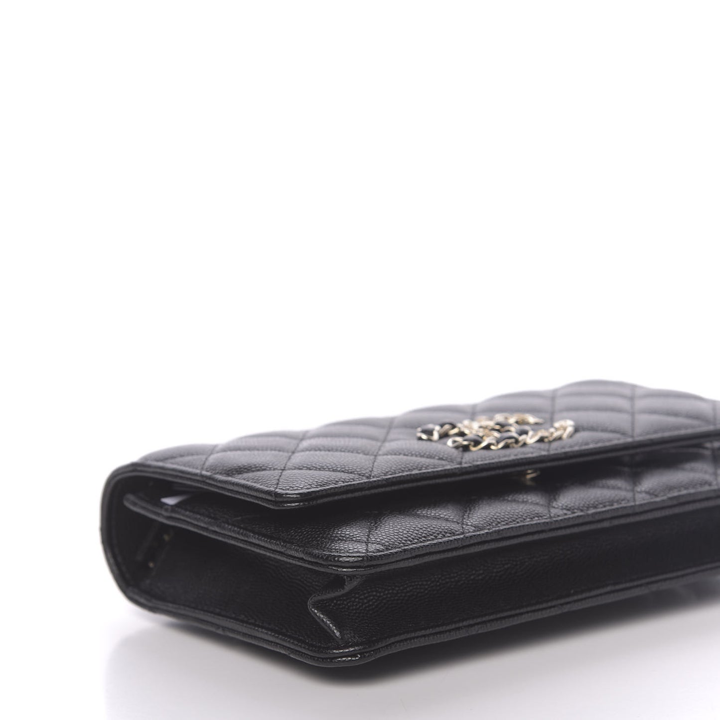 Caviar Quilted French New Wave Chain CC Wallet On Chain WOC Black