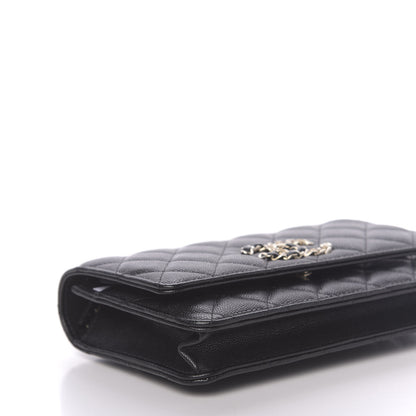 Chanel Caviar Quilted French New Wave Chain CC Wallet On Chain WOC Black 9 of 12