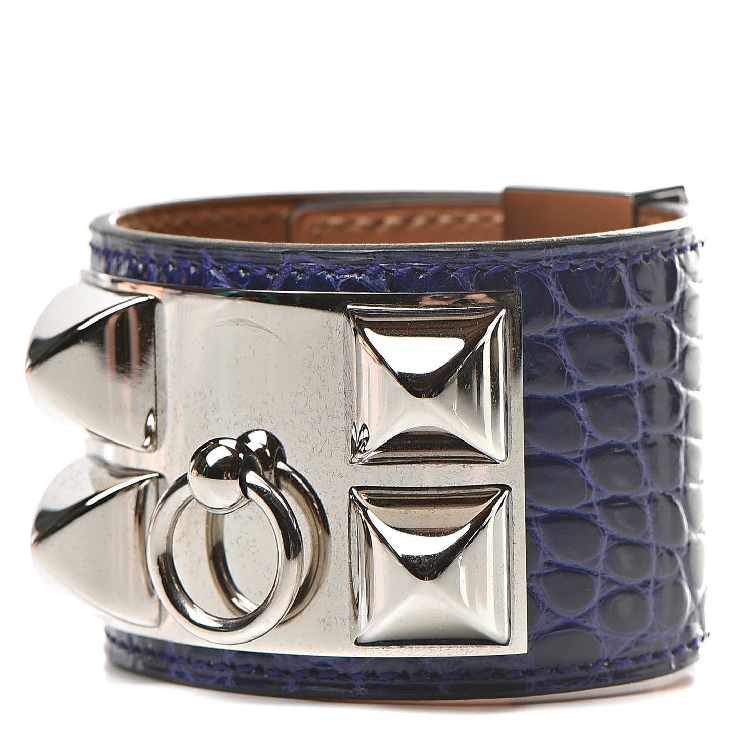 Shiny Alligator Collier De Chien CDC Bracelet T1 Bleu Electrique