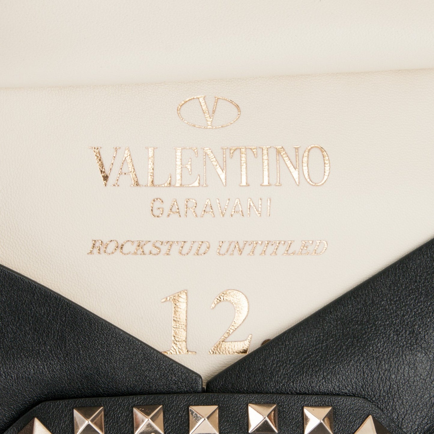 Vitello Untitled Rockstud Envelope Clutch Black