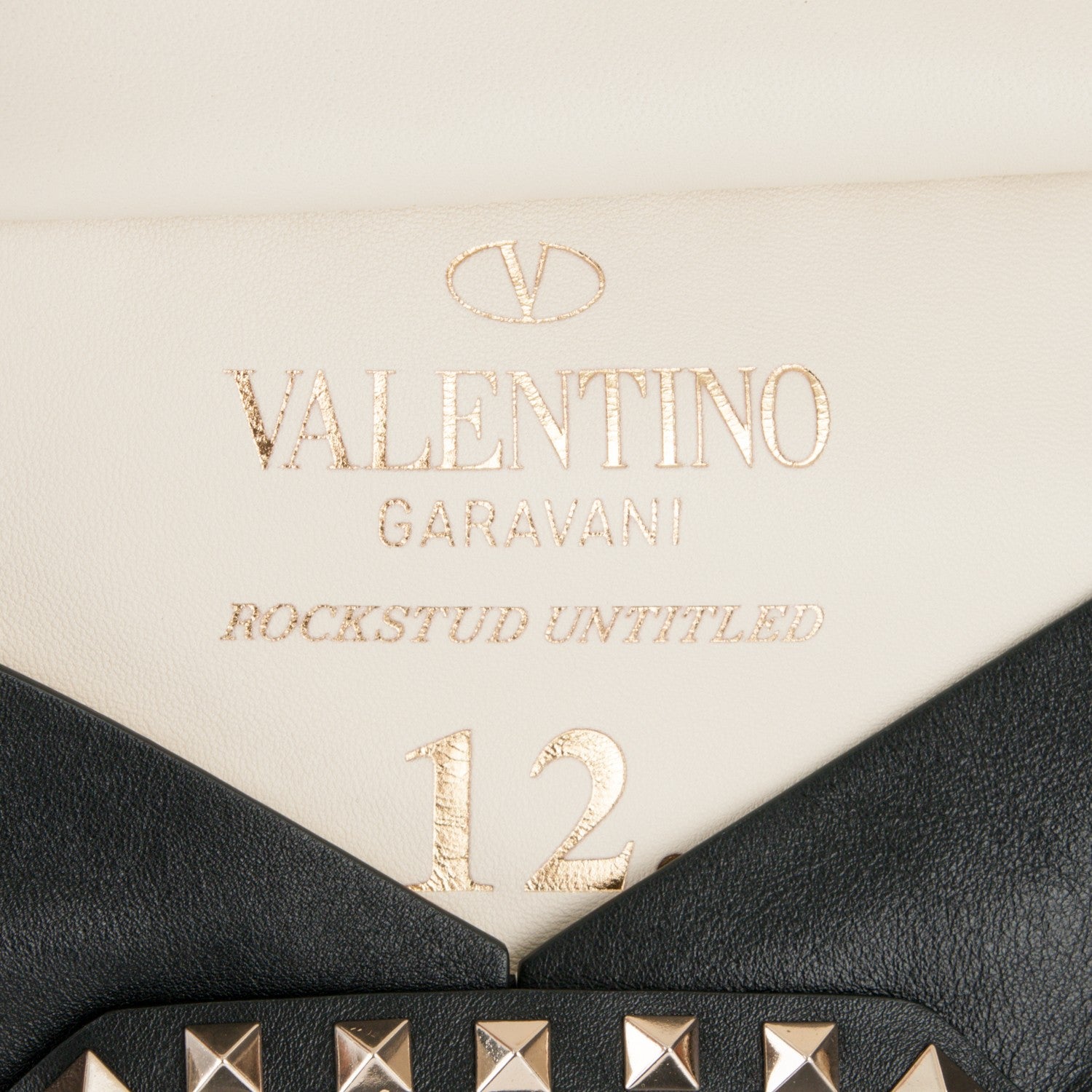 Valentino Garavani Vitello Untitled Rockstud Envelope Clutch Black 6 of 6