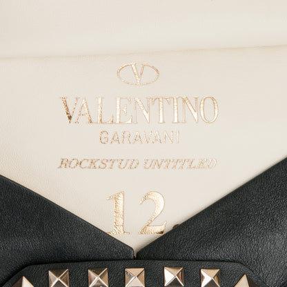 Valentino Garavani Vitello Untitled Rockstud Envelope Clutch Black 6 of 6