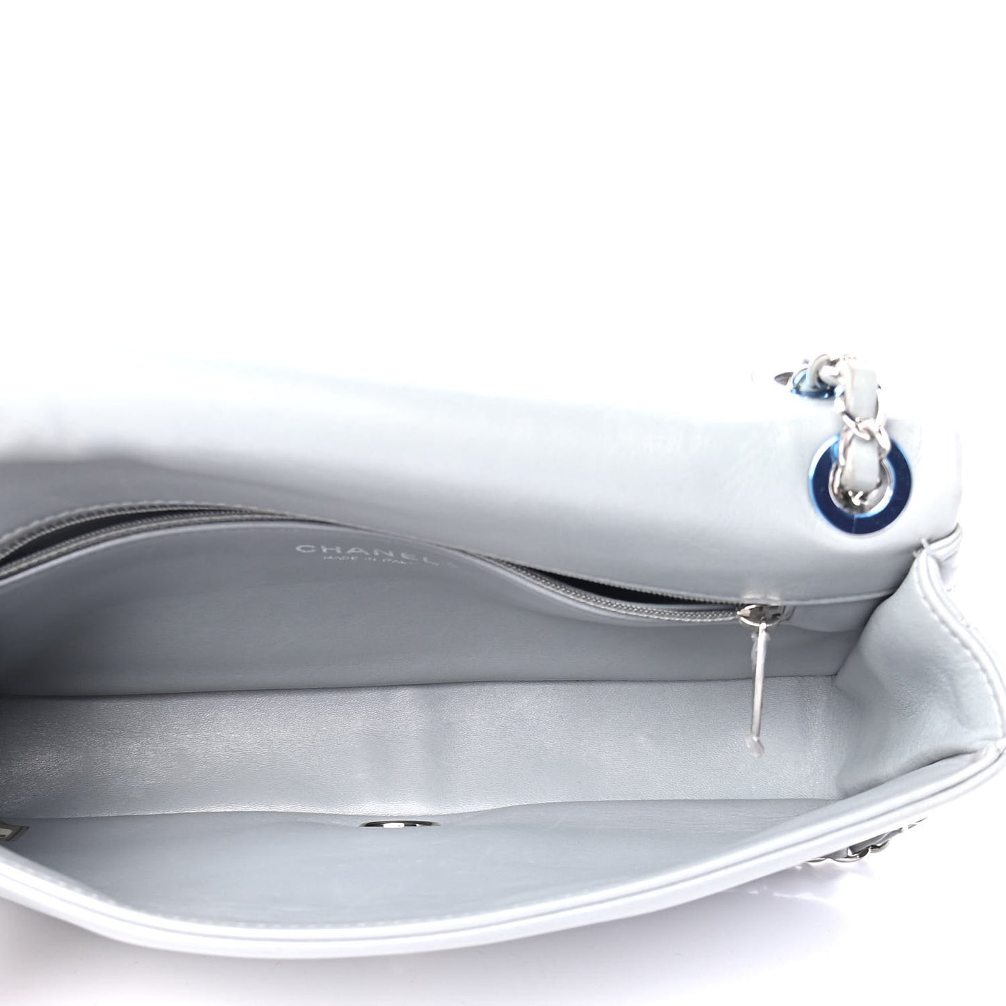 Shearling Lambskin Medium Chanel 100% Flap Grey