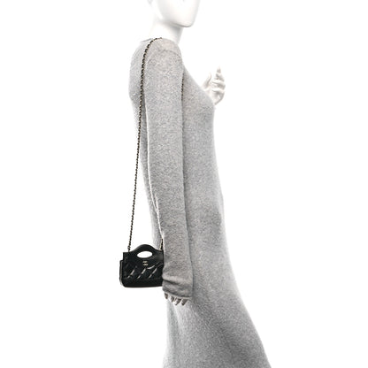 Chanel Shiny Lambskin Quilted Micro 31 Clutch With Chain Black 2 of 11