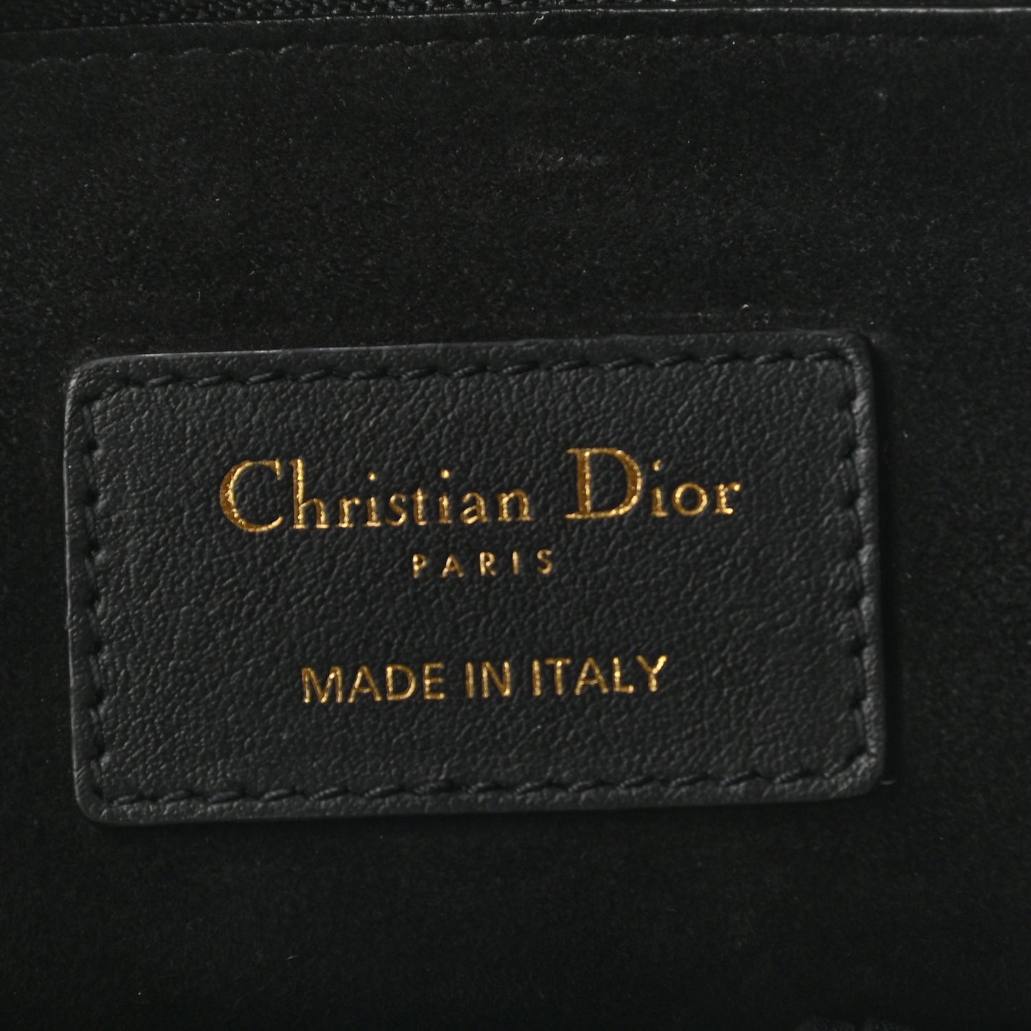 Calfskin Medium Diordouble Zip Pouch Black