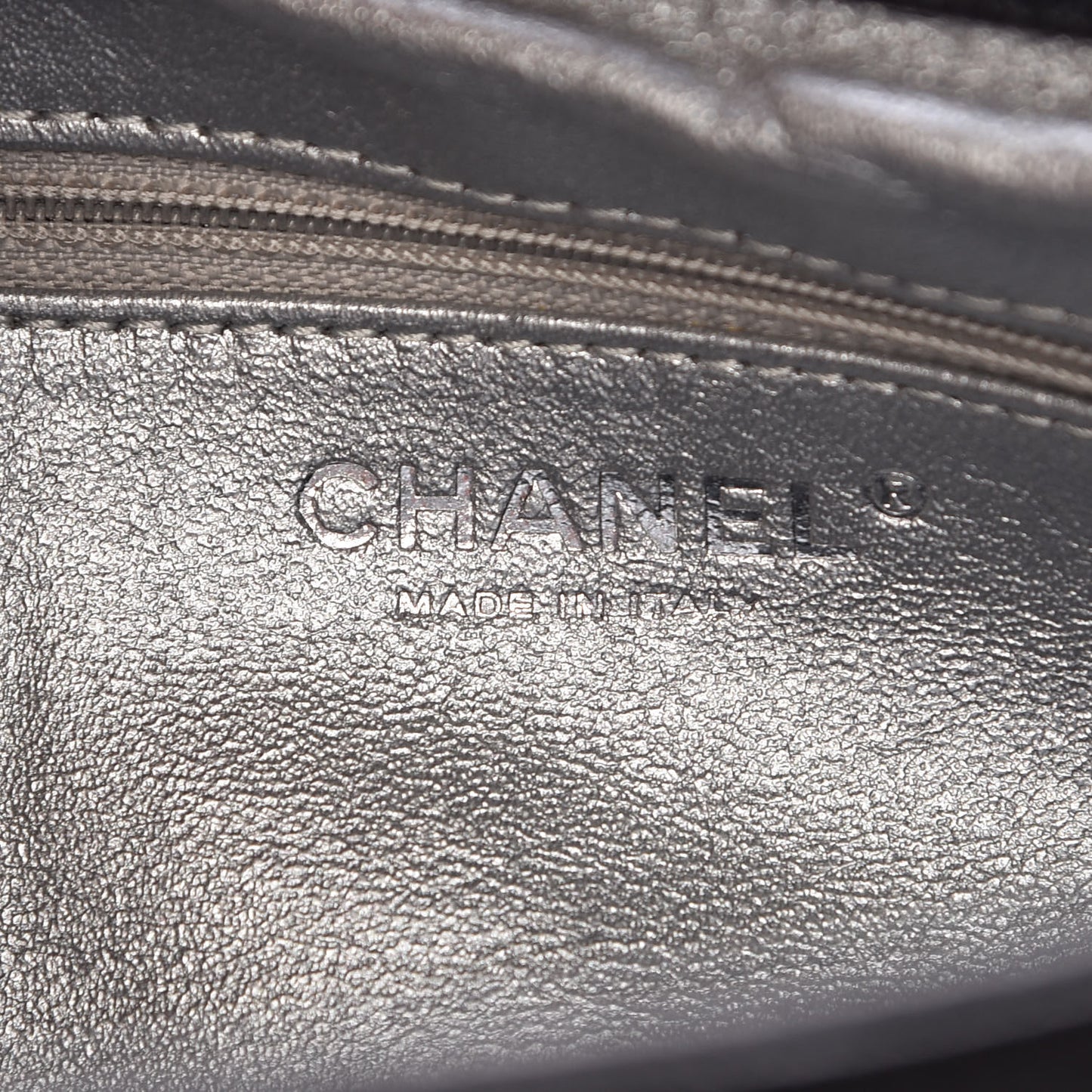Glazed Caviar East West Modern Chain Tote Black