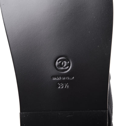 Chanel Grained Calfskin Velcro Dad Sandals 38.5 Black 8 of 11