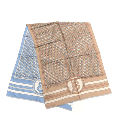 Burberry Silk Reversible Monogram Print Scarf Pale Blue 2 of 4