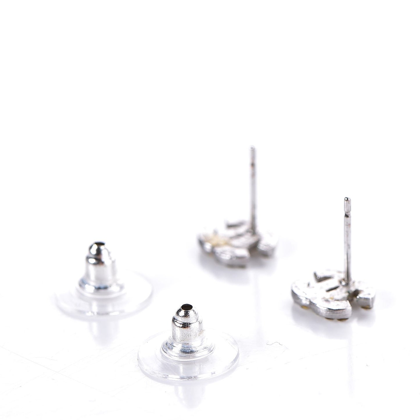 Crystal CC Earrings Silver