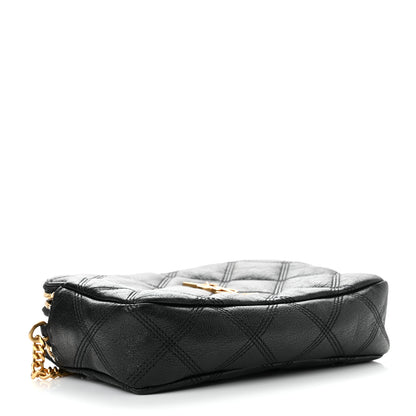 Saint Laurent Grained Lambskin Quilted Mini Becky Double Zip Bag Black 4 of 13