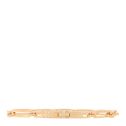 Hermes 18K Yellow Gold Diamond PM Kelly Chaine Bracelet ST 1 of 3