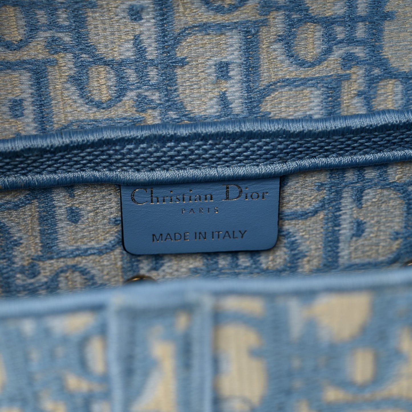 Oblique Embroidered Saddle Bag Cornflower Blue