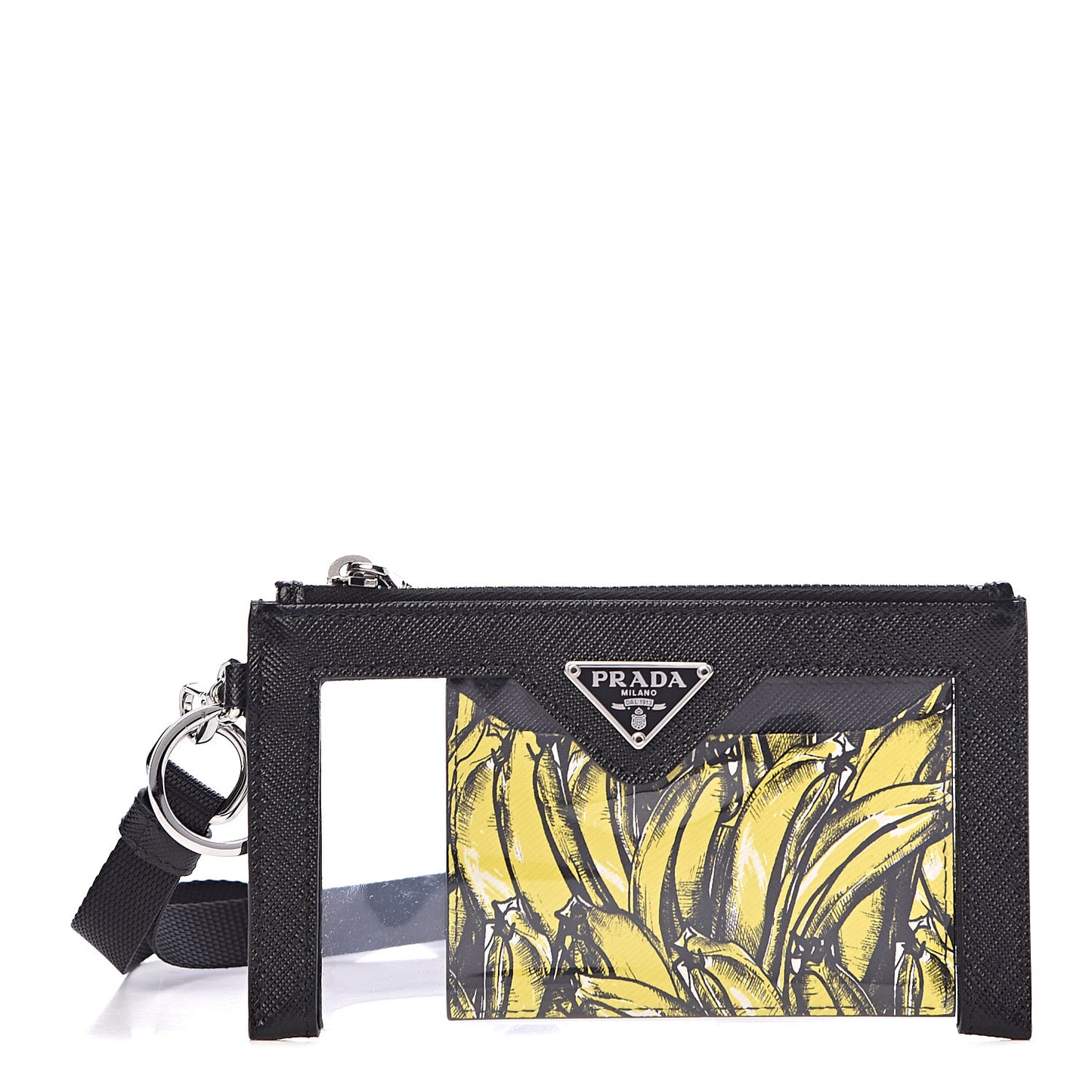 Saffiano PVC Banana Print Card Holder