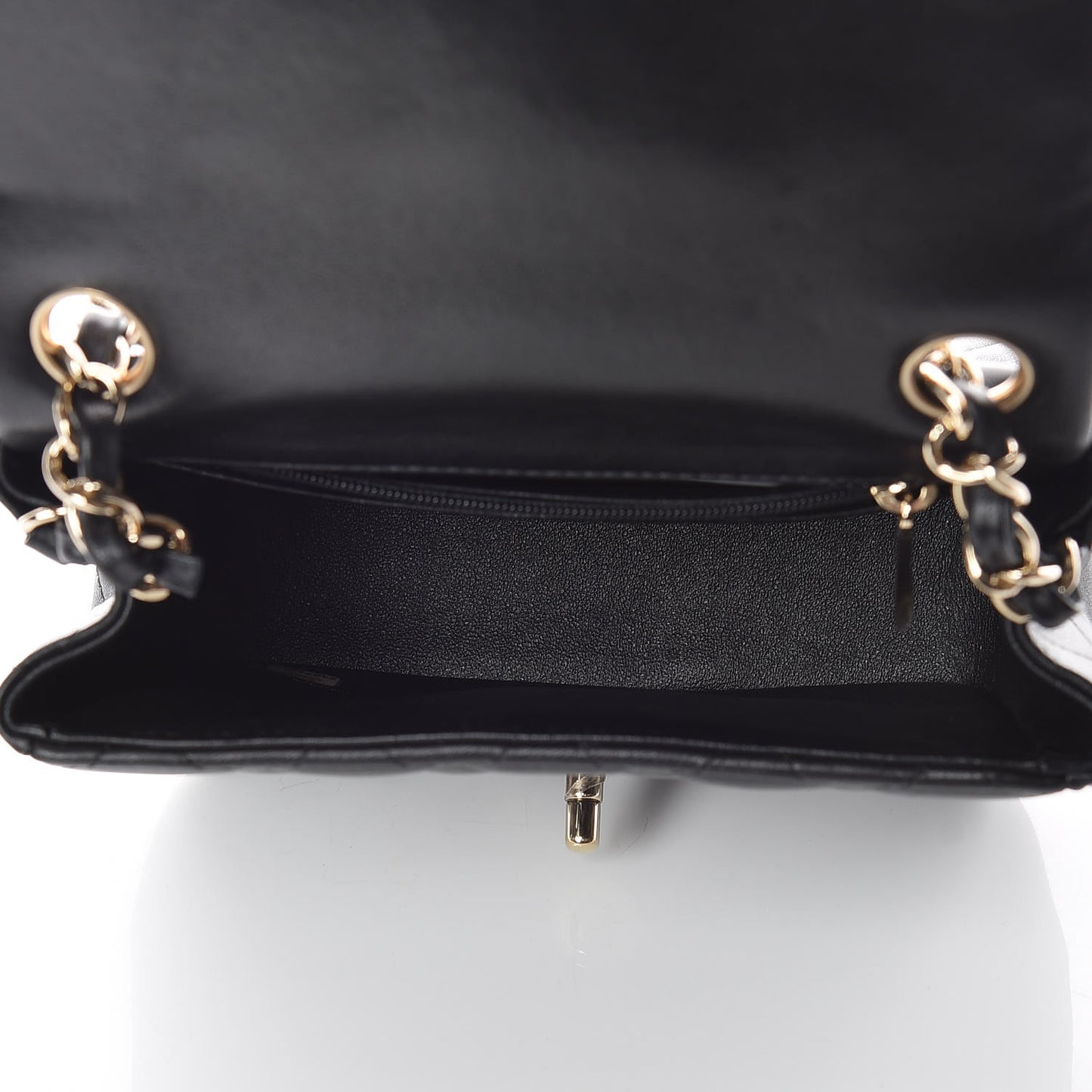 Lambskin Quilted Mini Square Flap Black