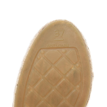 Chanel Lambskin CC Espadrilles 37 Beige Black 7 of 10