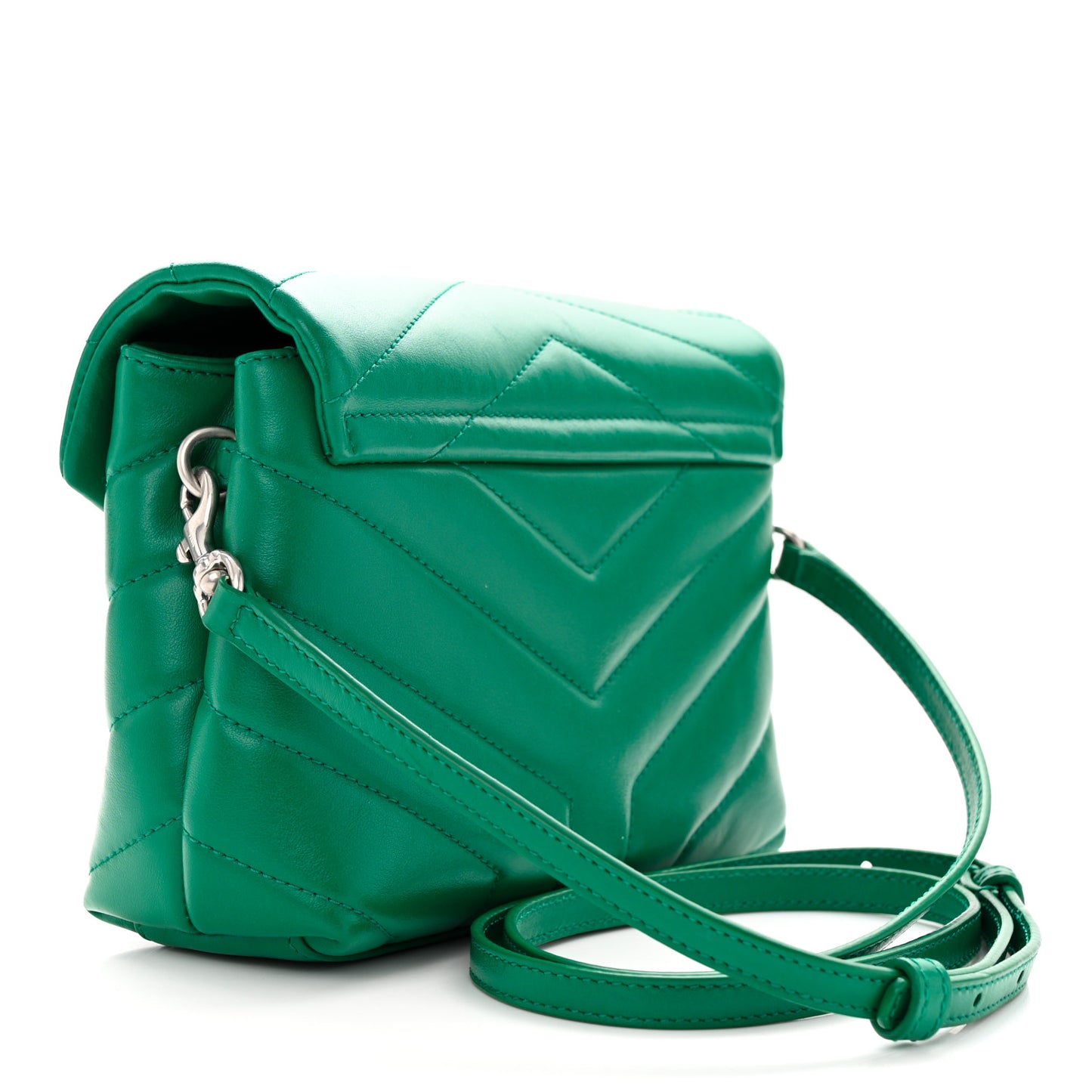 Calfskin Y Quilted Monogram Toy Loulou Crossbody Bag Green Field