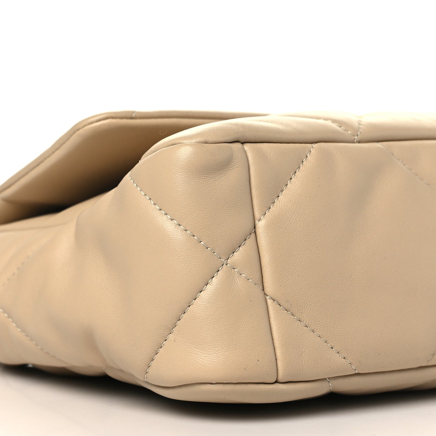 Lambskin Quilted Medium Chanel 19 Flap Light Beige