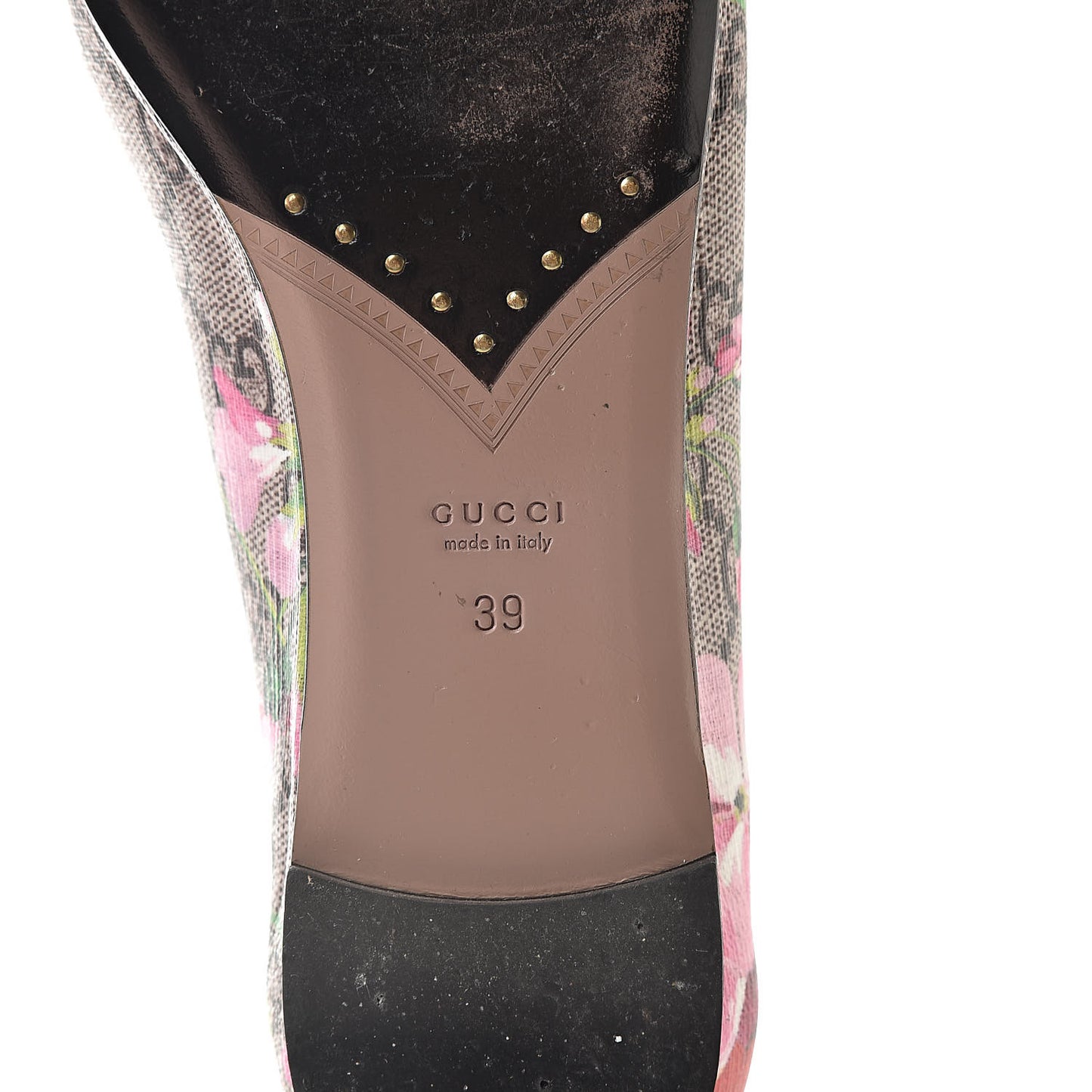 GG Supreme Monogram Blooms Ballet Flats 39 Beige Multicolor Dry Rose