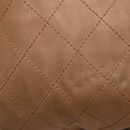 Chanel Calfskin Stitched Double Zip Hobo Beige 15 of 17
