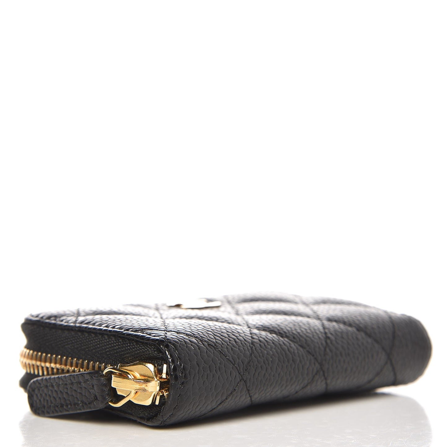 Caviar Quilted Zip Coin Purse Black
