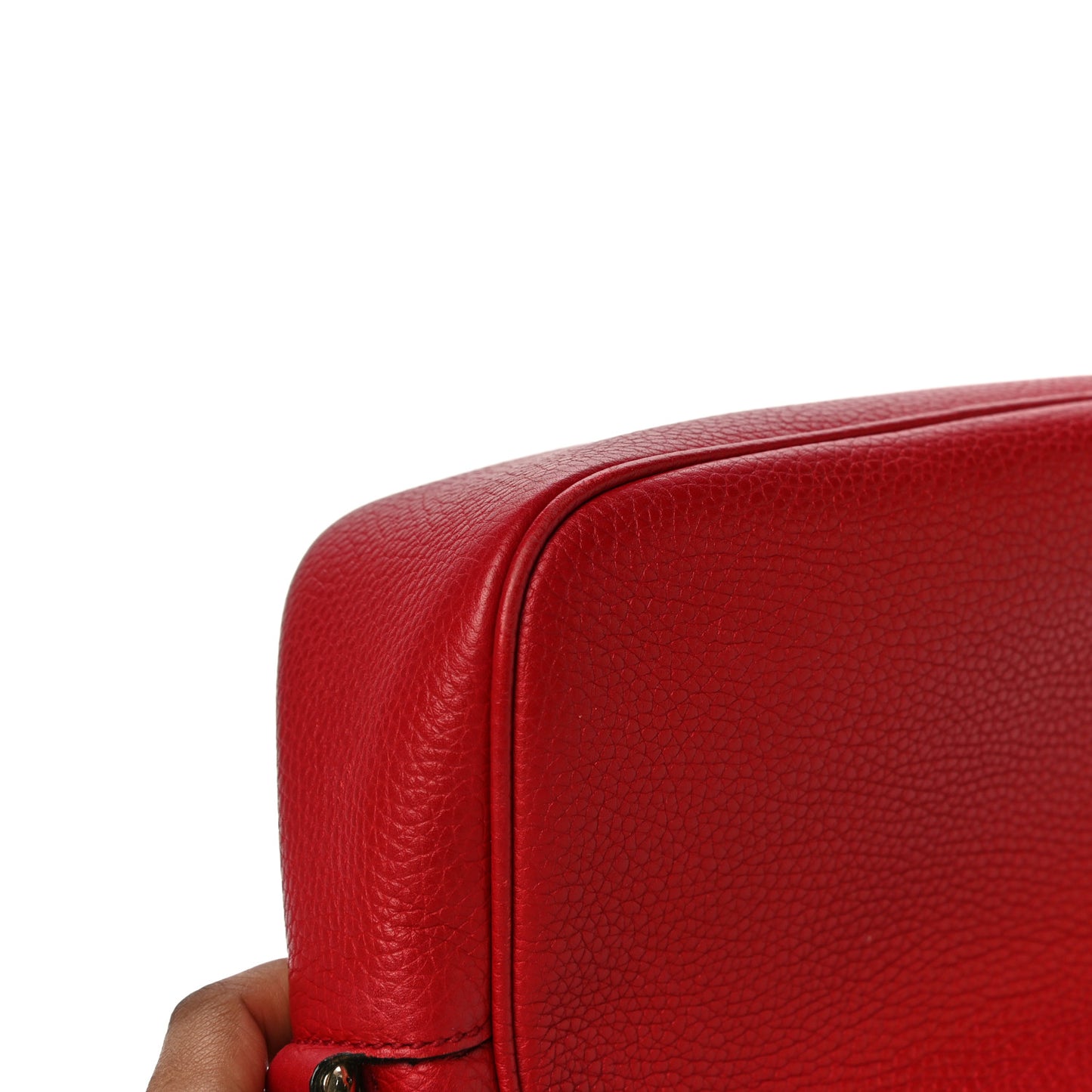 Pebbled Calfskin Small Soho Disco Bag Tabasco Red