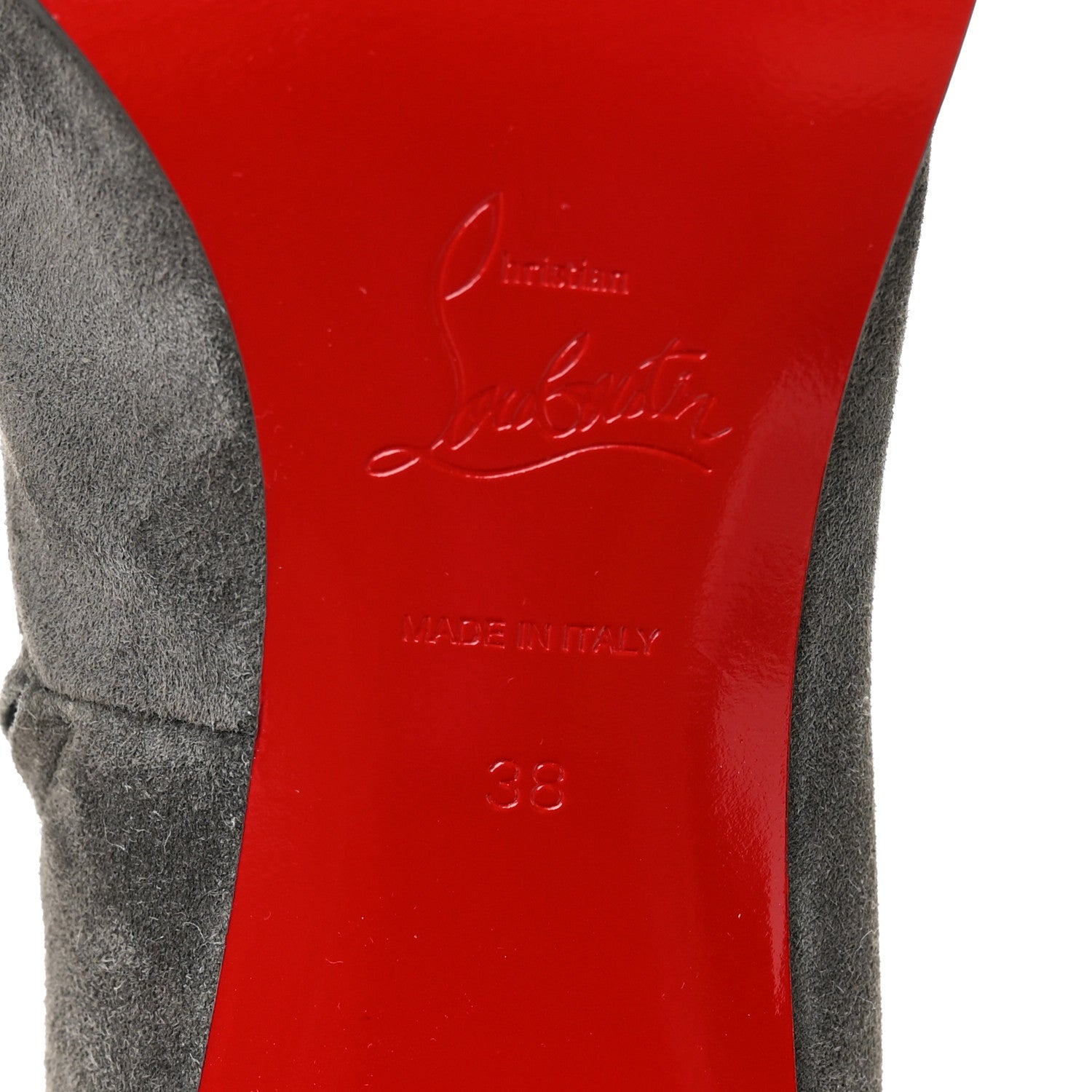 Christian Louboutin Suede Stretchadoxa Ankle Bootie 38 Tempete 6 of 7