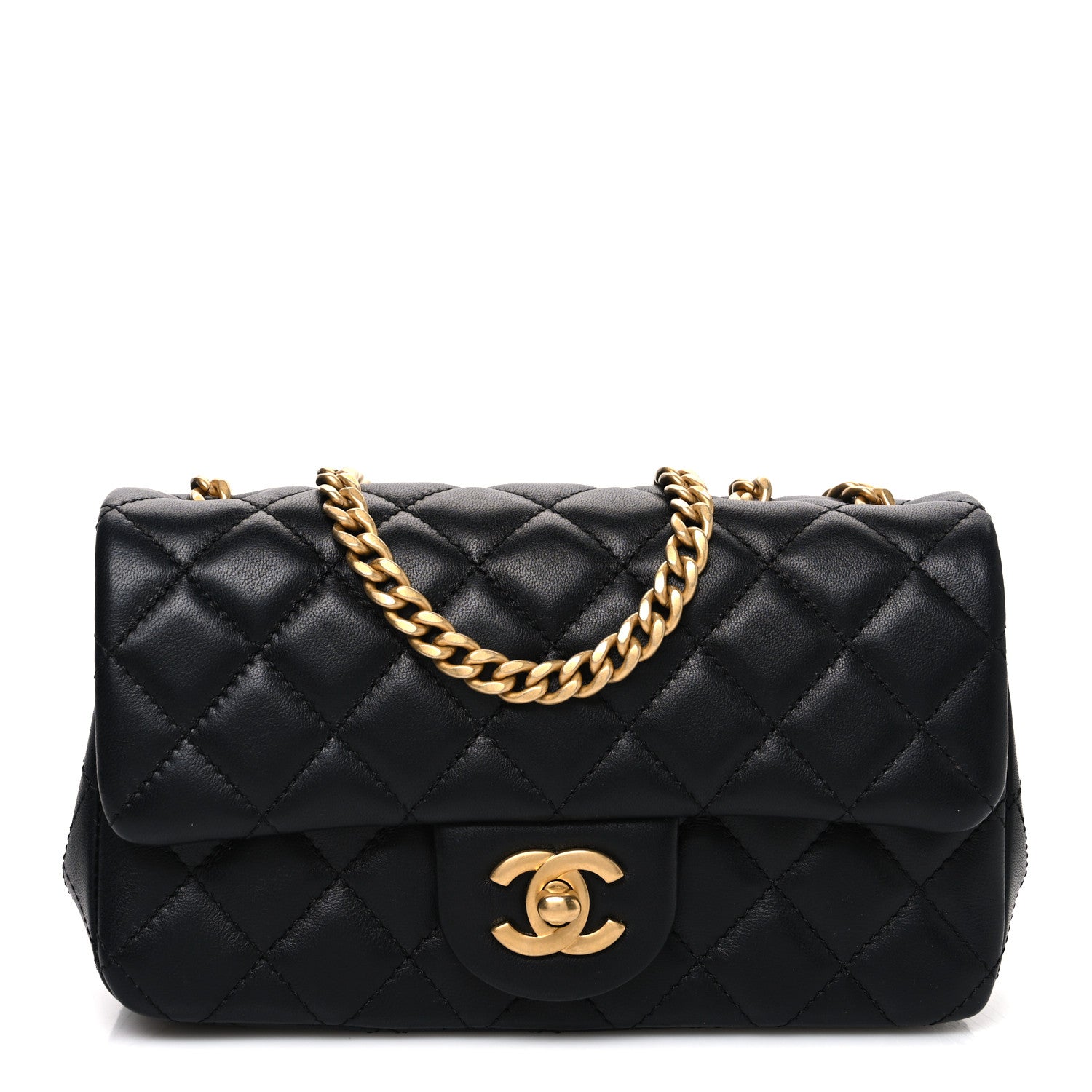 Chanel Lambskin Quilted Mini Rectangular Sweet Camellia Flap  Black 1 of 10
