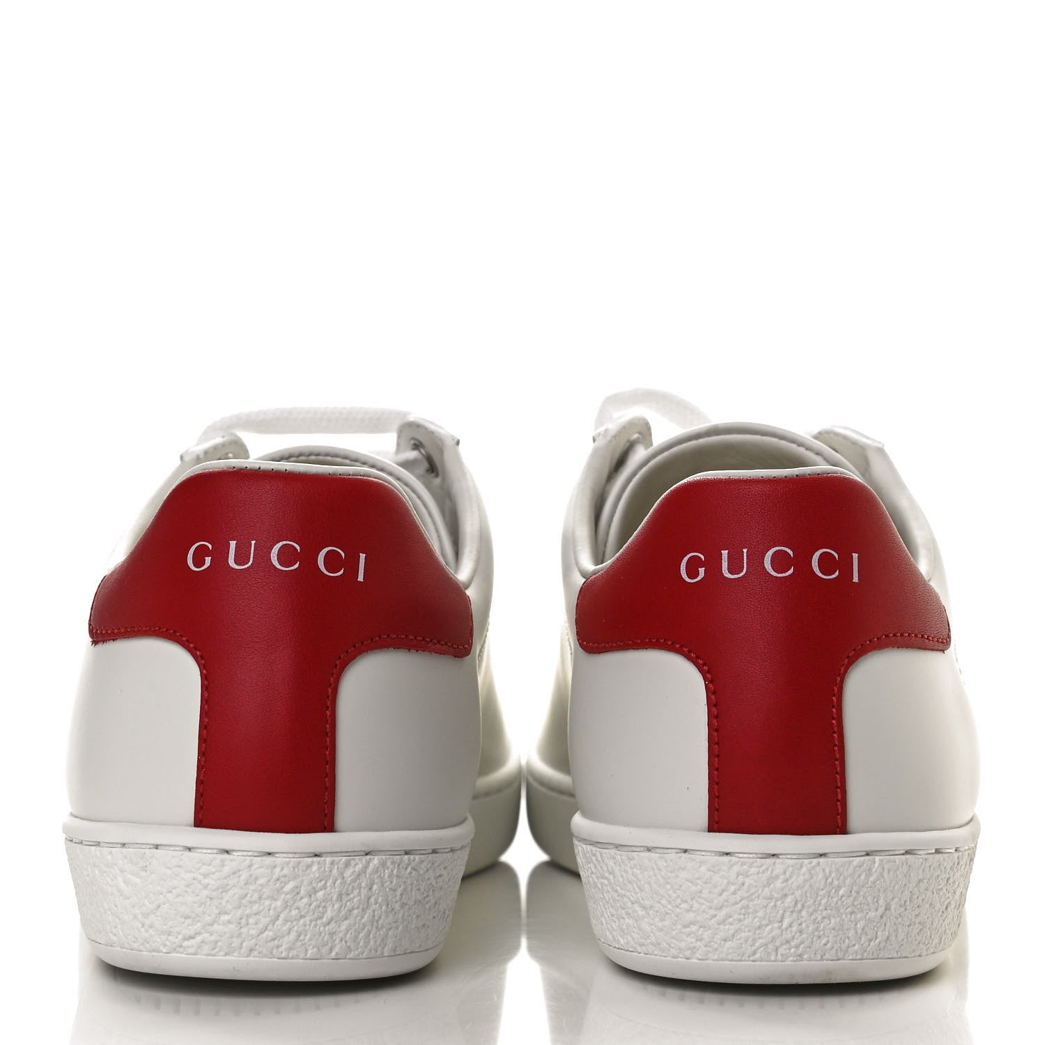 Gucci Calfskin Interlocking G Perforated Womens Ace Sneakers 35.5 White Hibiscus Red 6 of 9