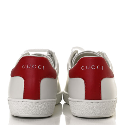 Gucci Calfskin Interlocking G Perforated Womens Ace Sneakers 35.5 White Hibiscus Red 6 of 9