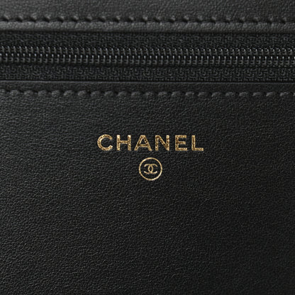 Chanel Tweed Shearling Quilted Chanel Wallet On Chain WOC and Coin Purse White Black 6 of 10